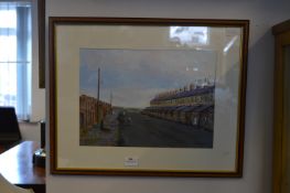 Framed Oil Painting - Street Scene by J.F Thompson