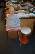 1960's Kader Doll with High Chair and Stool