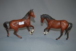 Pair of Beswick Figurines - Matt Brown Horses