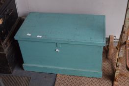 Pine Blanket Box and Contents of Vintage Materials