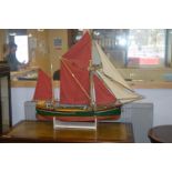 Large Scale Model Thames Sail Barge on Stand