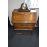 Oak Two Drawer Bureau with Barley Twist Supports