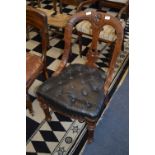 Victorian Carved Back Dining Chair with Button Rex