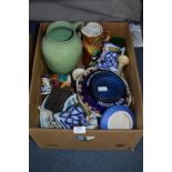 Box Containing Hornsey Pottery Decorative Plates,