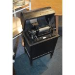 Vintage Dictaphone in Black Painted Oak Cabinet