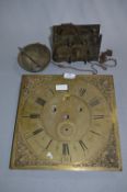 Brass Grandfather Clock Face by Miller of Preston