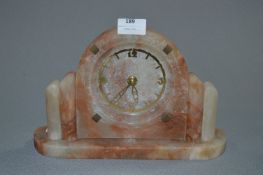 Orange Marble Mantel Clock