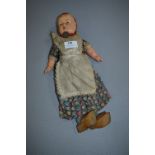 Composite Head Doll with Wooden Clogs