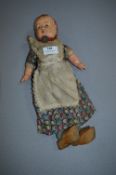 Composite Head Doll with Wooden Clogs