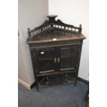 Ebonised Oak Corner Display Cabinet