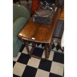 Oak Barley Twist Oval Topped Drop Leaf Dining Tabl