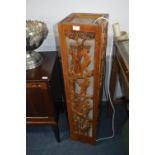 African Carved Wood Floor Standing Lamp