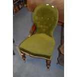 Green Vela Upholstered Victorian Nursing Chair