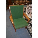 Teak Framed Armchair with Cushioned Seats