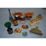 Stoneware Jug, Cooking Pots, Pipe Rack, Pot Lids,