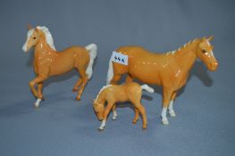 Group of Beswick Horses - Palomino Family Group