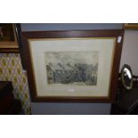Oak Framed Print - Victorian Village Scene