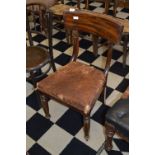 Georgian Mahogany Barback Dining Chair with Leathe