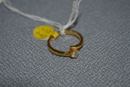 Gold Ring Stamped 750 Set with Diamonds