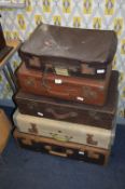 Five Vintage Suitcase