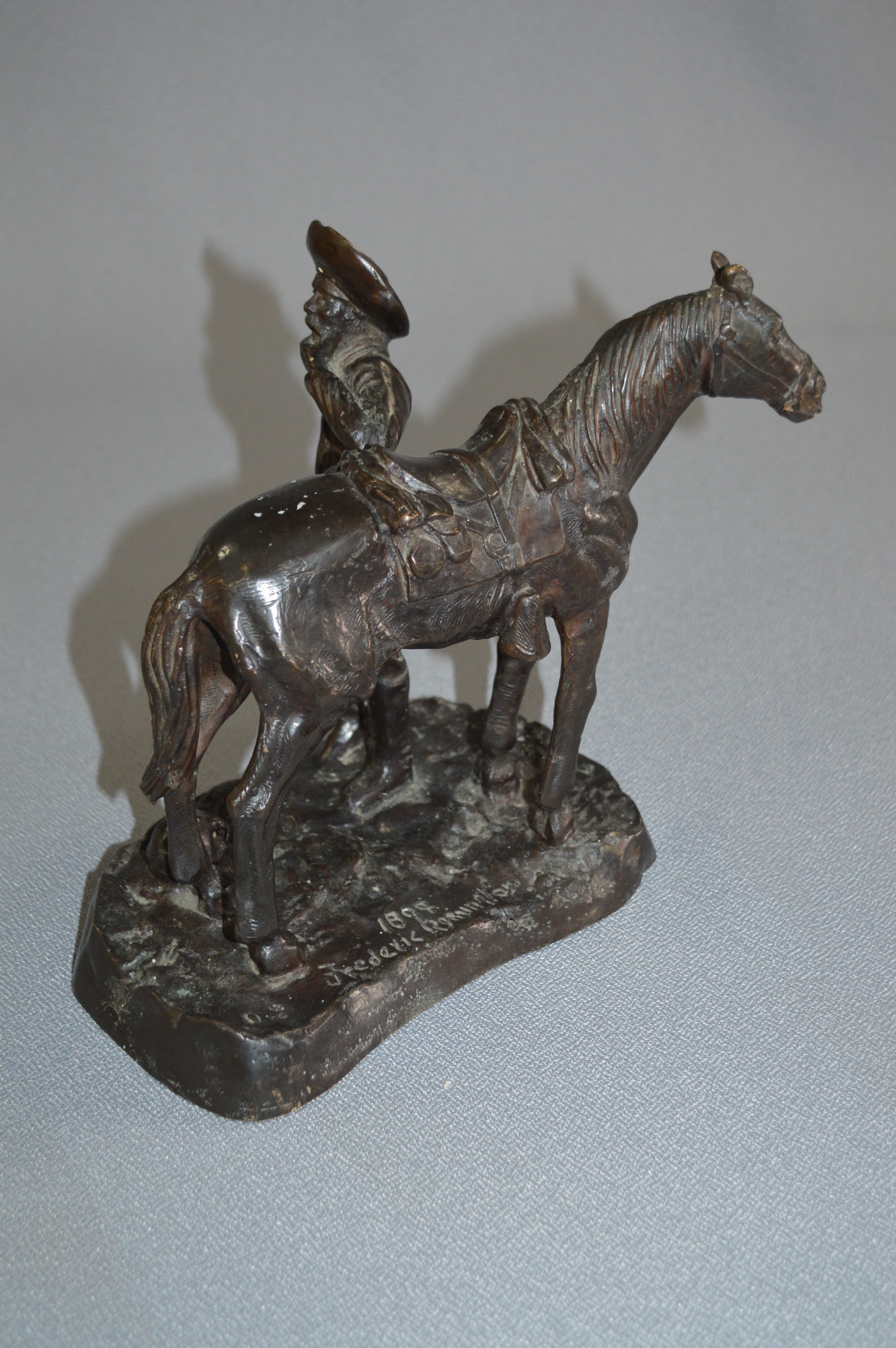 Bronze Effect Figurine - Prairie Cowboy & Horse - Image 3 of 4