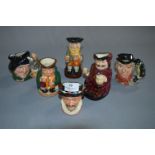 Six Royal Doulton Toby Jugs