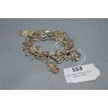 Silver Charm Bracelet - Approx 46g