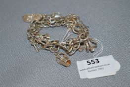 Silver Charm Bracelet - Approx 46g