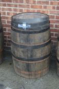 Large Metal Bound Oak Barrel