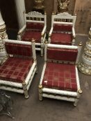 *Indian Temple Suite; Two Side Chairs, Two Armchai