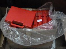 *Box of 18 Red Plastic Storage Boxes