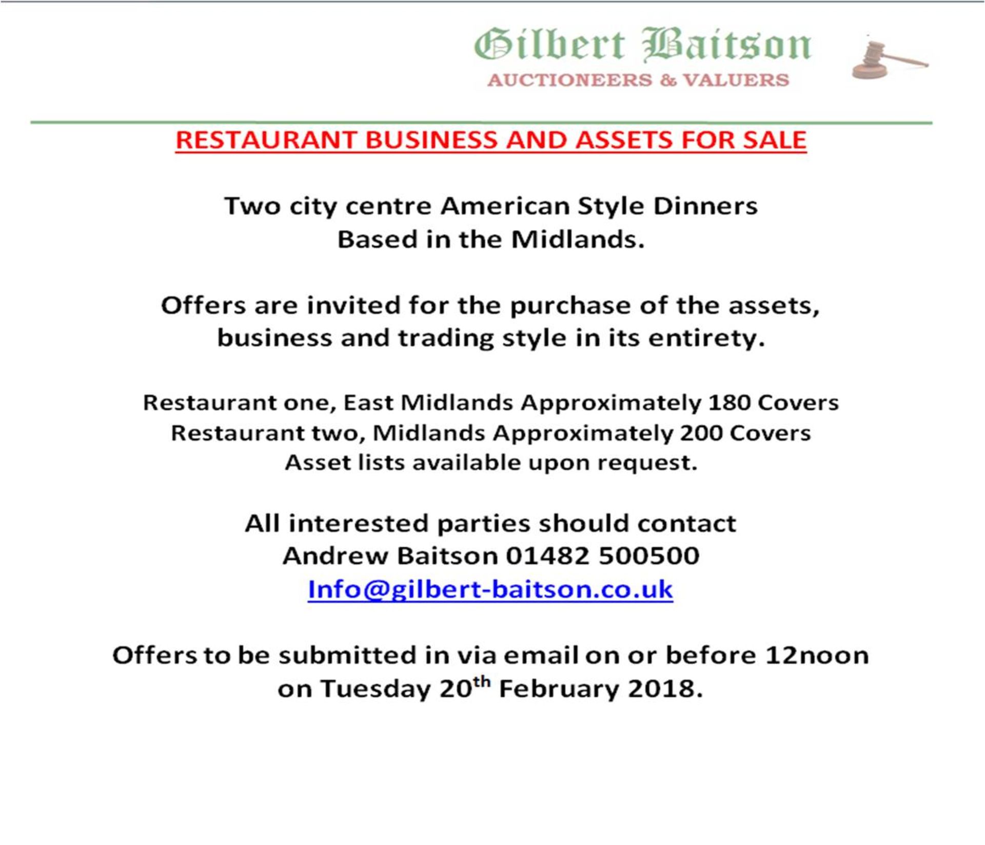 PLEASE DO NOT BID ON THIS LOT - ANY INTERESTING PARTIES PLEASE CONTACT ANDREW BAITSON on 01482 500