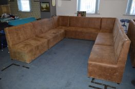 U Shaped Faux Suede Sectional Seating Unit; Five S