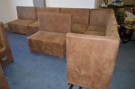 Faux Suede Corner Sectional Seating Unit
