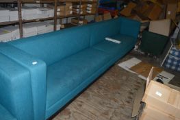 *Two Section Blue Bar Seating Unit with Upholstere