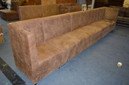 Straight Run of Faux Suede Sectional Seating; Two