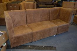 Straight Run of Faux Suede Sectional Seating; Two