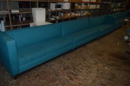 *Three Section Blue Bar Seating Unit with Upholste
