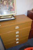 Teak Effect Five Height Chest of Drawers