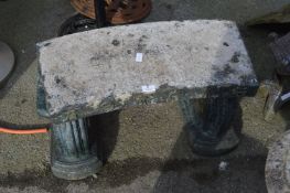 Concrete Garden Bench with Chinese Decoration