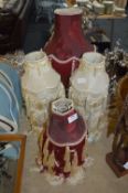Selection of Ceiling Lamp Shades and a Table Lamp