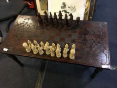 Chessboard Coffee Table and Chess Set