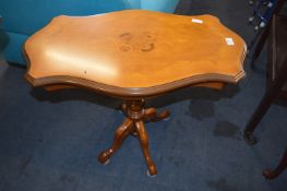 Italian Inlaid Mahogany Side Table on Pedestal Bas