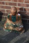 Painted Concrete Garden Ornament - Buddha