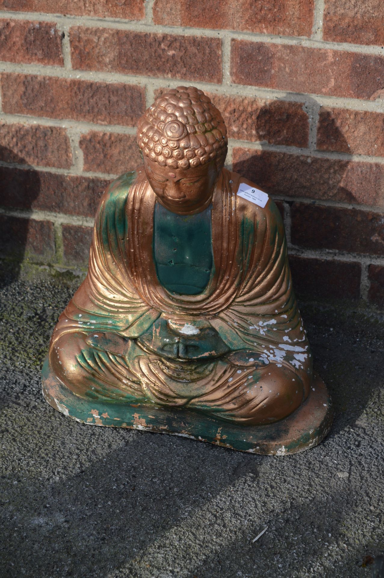 Painted Concrete Garden Ornament - Buddha