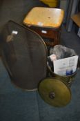 Sewing Box Stool, Fire Guard and Waste Bin & Conte
