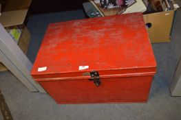Red Painted Metal Documents Box