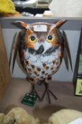 *Painted Metal Garden Ornament - Owl