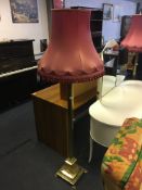 Brass Corinthian Column Standard Lamp on Ball & Cl