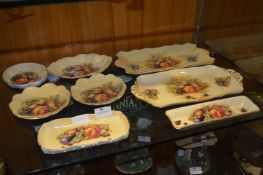 Eight Aynsley Pottery Orchard Gold Dishes